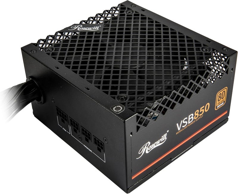 Rosewill VSB 850W 80+ Bronze, ATX 3.0 & 3.1 Compatible, Semi-Modular Power Supply, PCIe 5.1 12V-2x6 Connector, 105°C/221°F Japanese Capacitor, 120mm ICB Silent Fan - 5 Year Warranty - Image 1